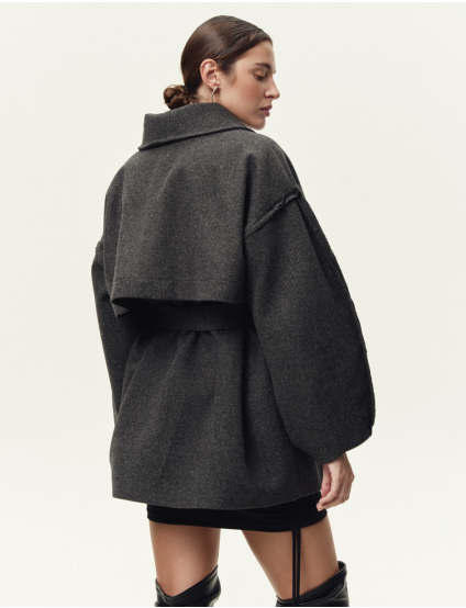 Картинка Пальто коротке сіре