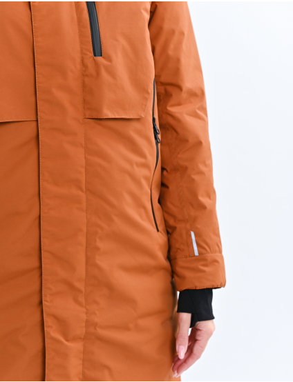 Картинка Довга утеплена парка з капюшоном