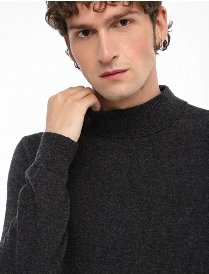 Картинка Чоловічий темно-сірий кашеміровий гольф