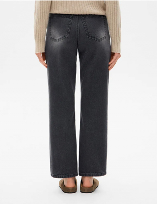 Картинка Жіночі сірі джинси прямого крою з ефектом вицвітання