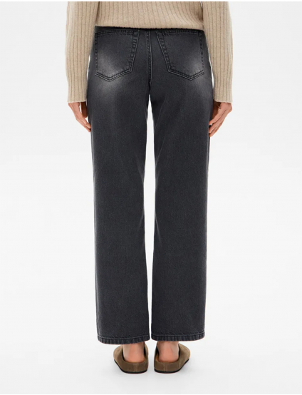 Картинка Жіночі сірі джинси прямого крою з ефектом вицвітання