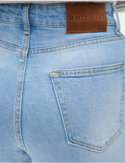 Картинка Жіночі блакитні джинси з необробленим краєм