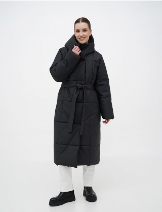 Картинка Чорна довга куртка з цупкої плащівки