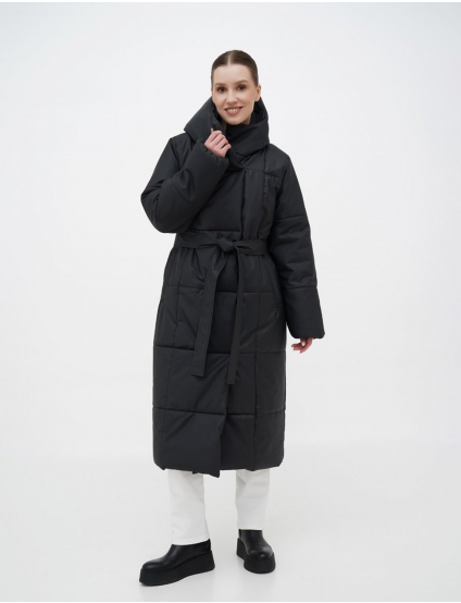 Картинка Чорна довга куртка з цупкої плащівки