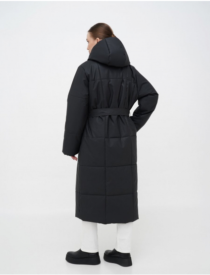 Картинка Чорна довга куртка з цупкої плащівки