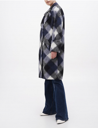 Картинка Пальто-кокон в сині ромби