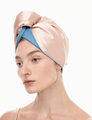 Картинка Шовковий тюрбан для волосся рожевий