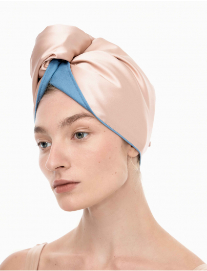 Картинка Шовковий тюрбан для волосся рожевий