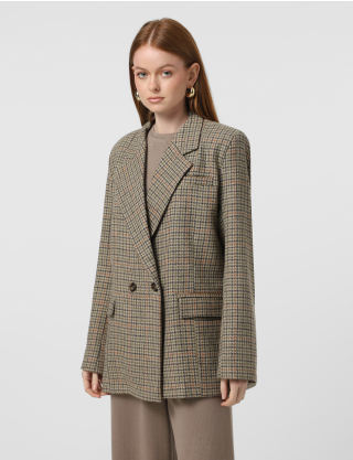 Картинка Бежевий двобортний жакет з вовни