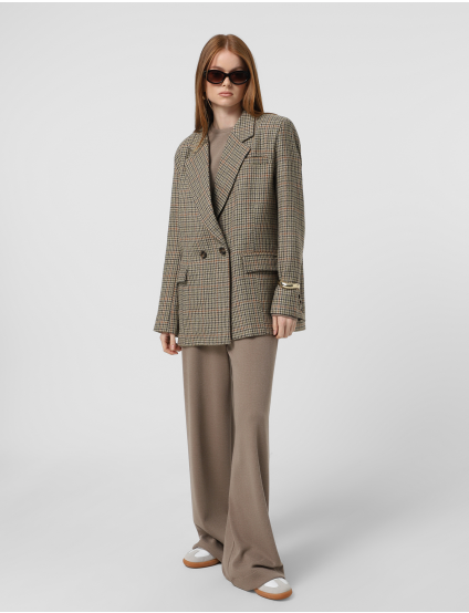 Картинка Бежевий двобортний жакет з вовни