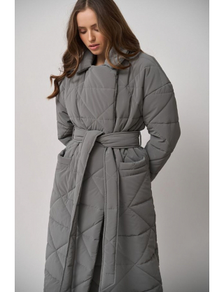 Картинка Куртка стьобана довга сіра