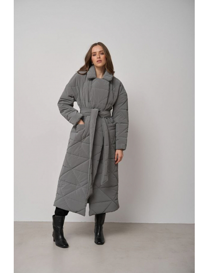Картинка Куртка стьобана довга сіра