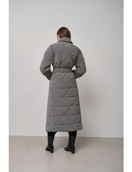 Картинка Куртка стьобана довга сіра