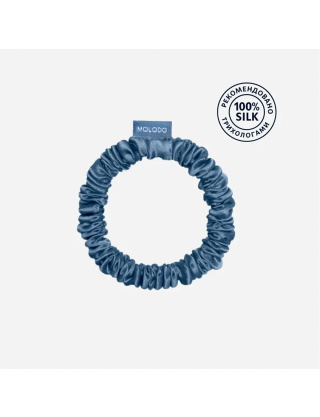 Картинка Шовоква резинка для волосся блакитна