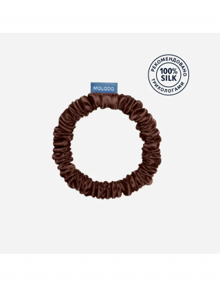 Картинка Шовоква резинка для волосся коричнева