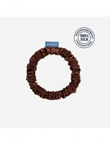 Картинка Шовоква резинка для волосся коричнева