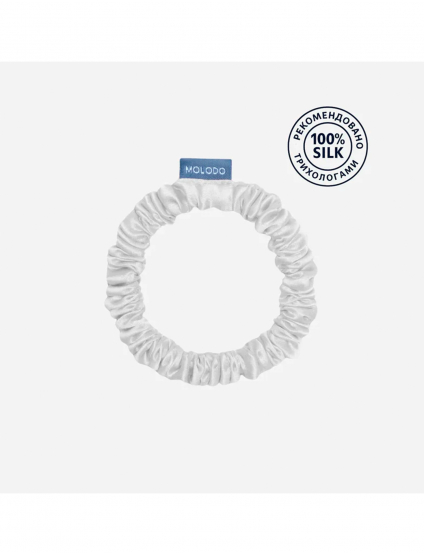 Картинка Шовоква резинка для волосся біла