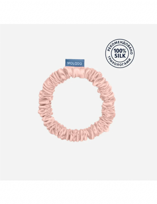 Картинка Шовоква резинка для волосся рожева