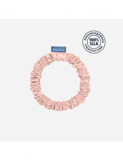Картинка Шовоква резинка для волосся рожева