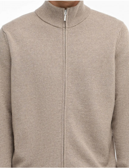 Картинка Чоловічий світло-сірий джемпер на блискавці з кашеміром