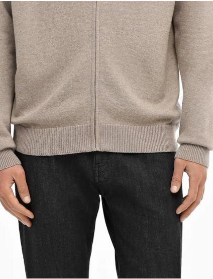 Картинка Чоловічий світло-сірий джемпер на блискавці з кашеміром