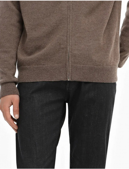 Картинка Чоловічий бежевий джемпер на блискавці з кашеміром