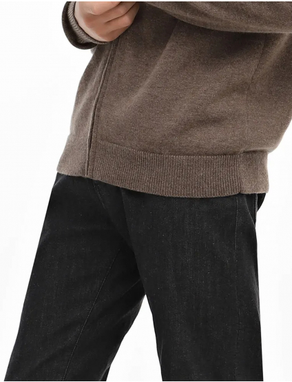 Картинка Чоловічий бежевий джемпер на блискавці з кашеміром