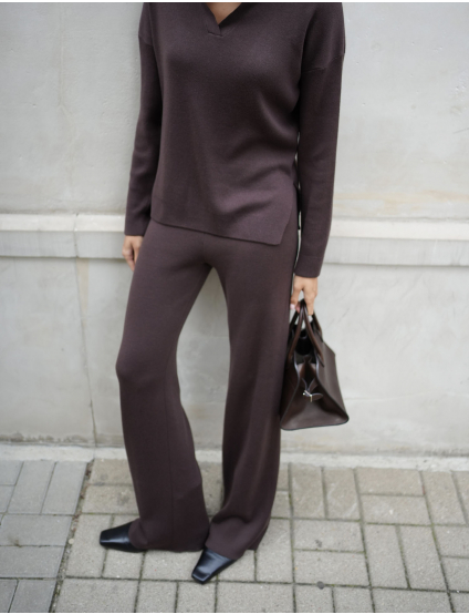 Картинка Жiночi трикотажні брюки шоколадні