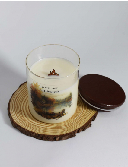 Картинка Свічка "AUTMN VIBE" з ароматом - шафран та кедр