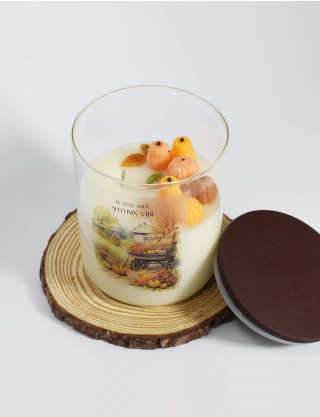 Свічка "AUTMN VIBE" з ароматом - гарбузово-ромовий пиріг Картинка Свічка "AUTMN VIBE" з ароматом - гарбузово-ромовий пиріг