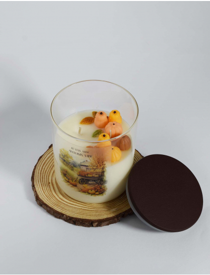 Картинка Свічка "AUTMN VIBE" з ароматом - гарбузово-ромовий пиріг