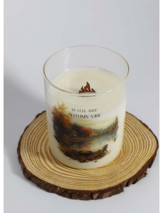 Картинка Свічка "AUTMN VIBE" з ароматом - шафран та кедр