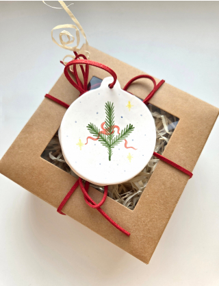 Картинка Новорічна керамічна прикраса [ГІЛОЧКА ЯЛИНКИ]