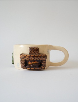 Картинка Керамічна чашка ручної роботи «Затишний камін»