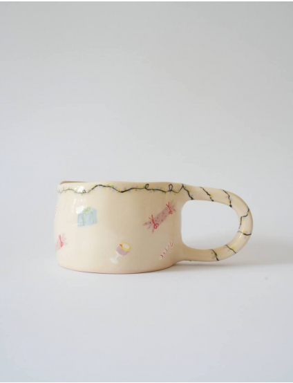 Картинка Керамічна чашка ручної роботи «Подарунки та вогники»