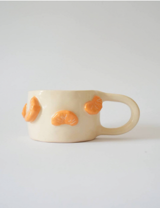 Картинка Керамічна чашка ручної роботи "Мандаринки"