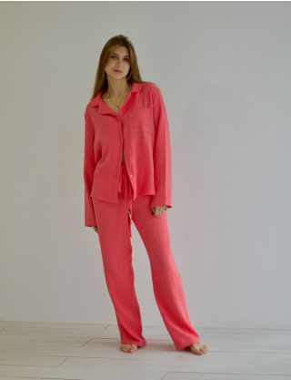 Піжама з мусліну зі 100% бавовни рожева Картинка Піжама з мусліну зі 100% бавовни рожева