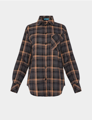 Картинка Сорочка в клітинку з накладною кишенею