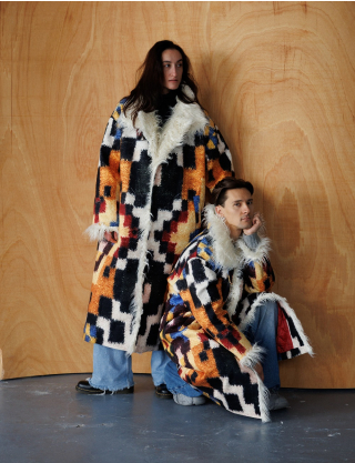 Картинка Кожух в принт традиційний Карпатський ліжник