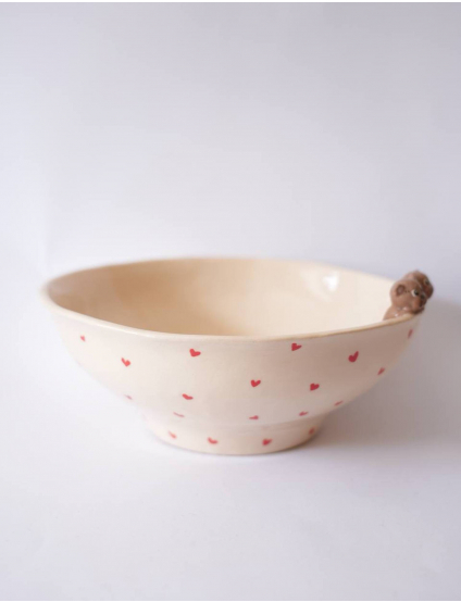 Картинка Керамічний салатник ручної роботи «Видри»