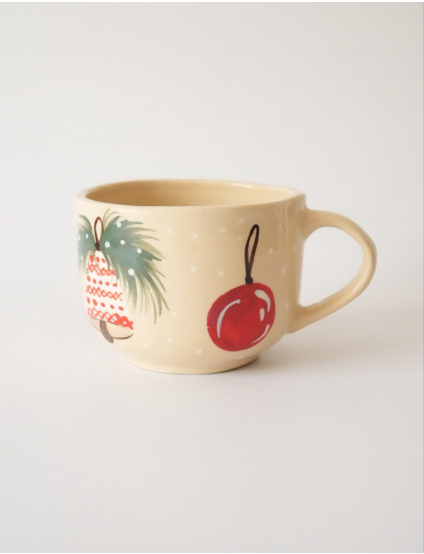 Картинка Керамічна чашка ручної роботи «Кіт з подарунком»