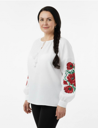 Картинка Вишиванка з вільним силуетом та м’якими об’ємними рукавами