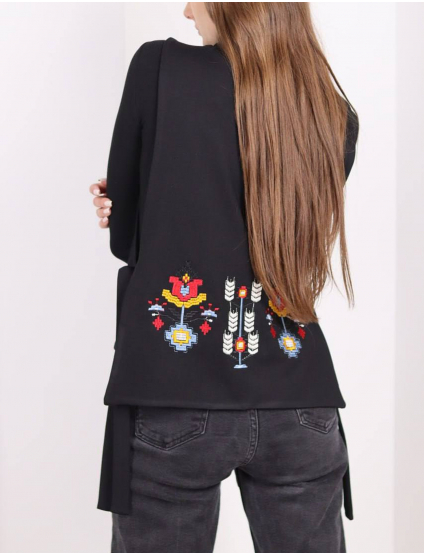 Картинка Комізелька чорна з вишивкою