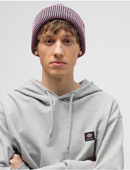 Картинка Двоколірна чорно-рожева шапка