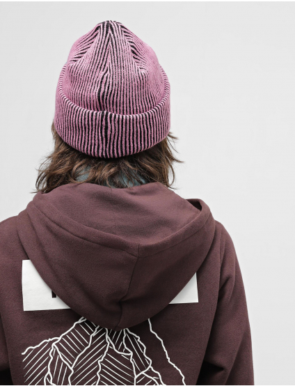 Картинка Двоколірна чорно-рожева шапка