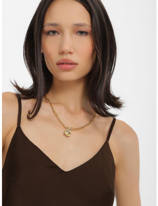 Картинка Коричнева сукня на тонких бретелях