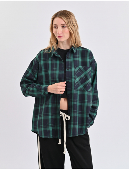Картинка Сорочка вільного крою з клітинчастим візерунком