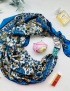 Картинка Дизайнерська шовкова хустка My Scarf "Квіткова палітра" 90 на 90 см