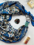 Картинка Дизайнерська шовкова хустка My Scarf "Квіткова палітра" 90 на 90 см