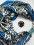 Картинка Дизайнерська шовкова хустка My Scarf "Квіткова палітра" 90 на 90 см